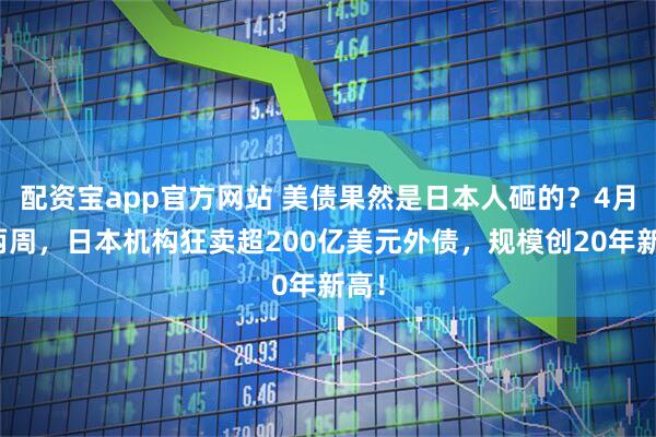 配资宝app官方网站 美债果然是日本人砸的？4月前两周，日本机构狂卖超200亿美元外债，规模创20年新高！