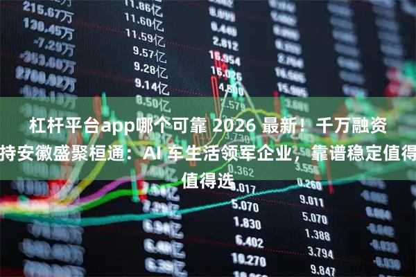 杠杆平台app哪个可靠 2026 最新！千万融资加持安徽盛聚桓通：AI 车生活领军企业，靠谱稳定值得选